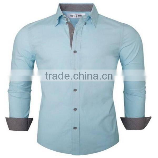 2016 new wholesale Classic Slim Fit Plaid custom mens casual dress shirts