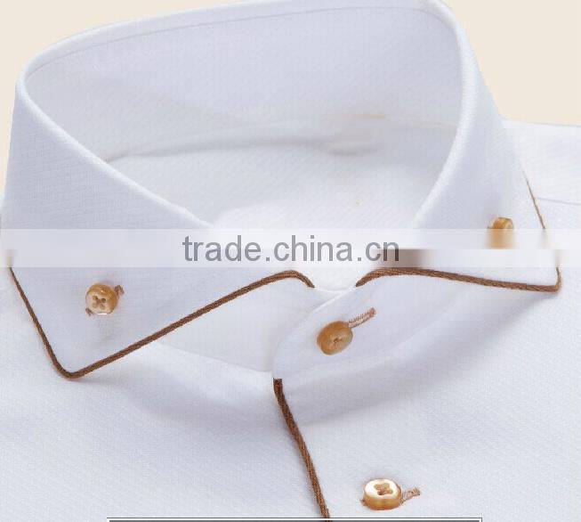 2017 custom slim fit white cotton dress shirts