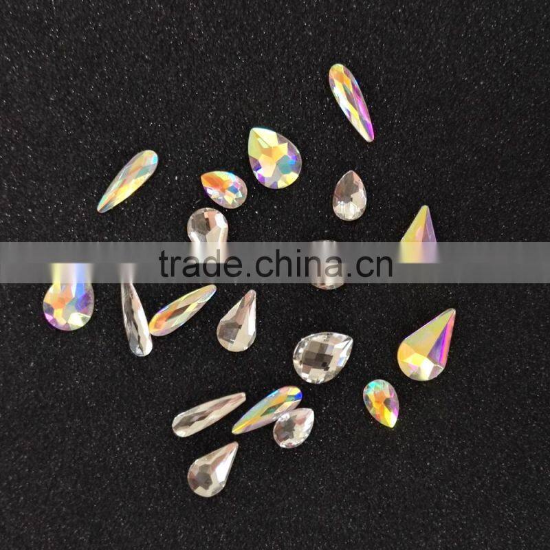 crystal AB color non hot fix flat back various shapes rhinestones