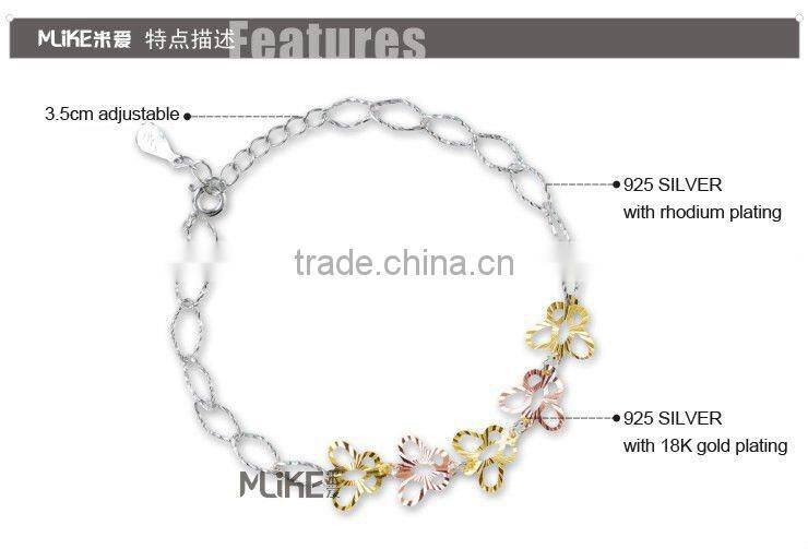 butterfly 925 silver bracelet