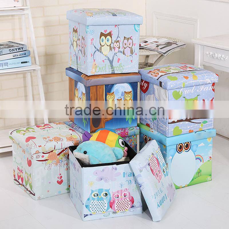 PU leather thick foldable shoes storage stool box bench seat