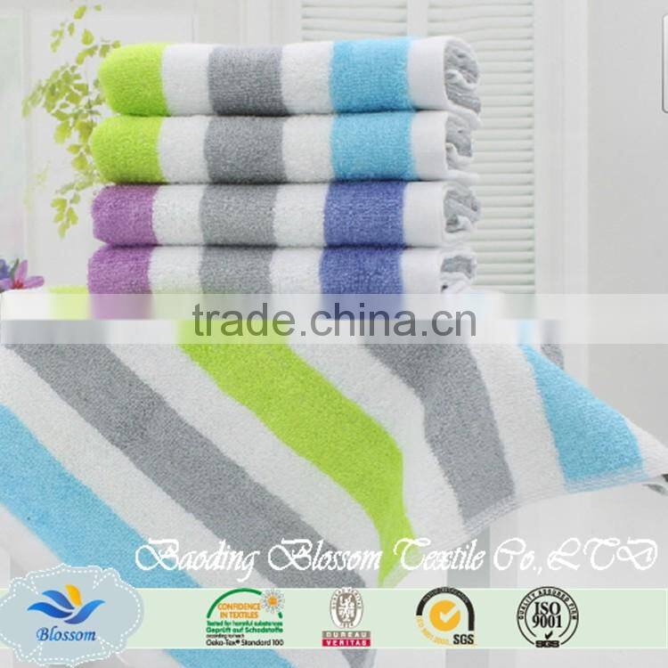 high quality striped yarn dyed breathable compressed bamboo fabric face towel