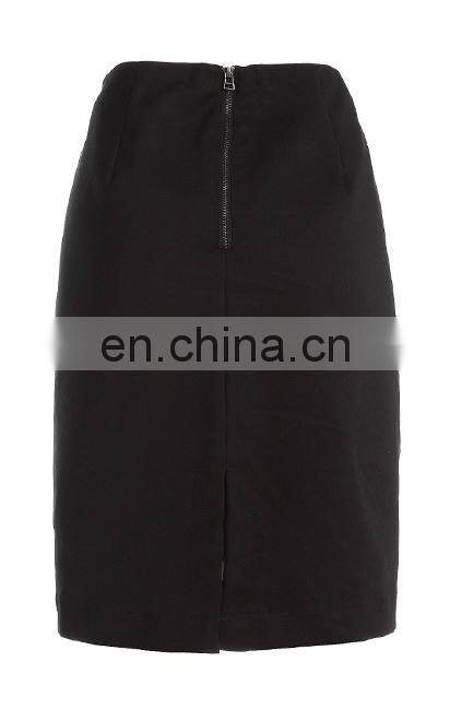 2014 elegant autumn european fashion style cotton single color high waist pencil midi pattern skirt for women