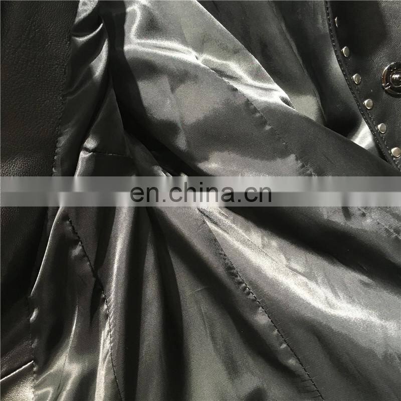 Fashion Classical Lady Windbreaker 100% Leather Jacket Semiformal Wear Ladies Long Leather Jacket