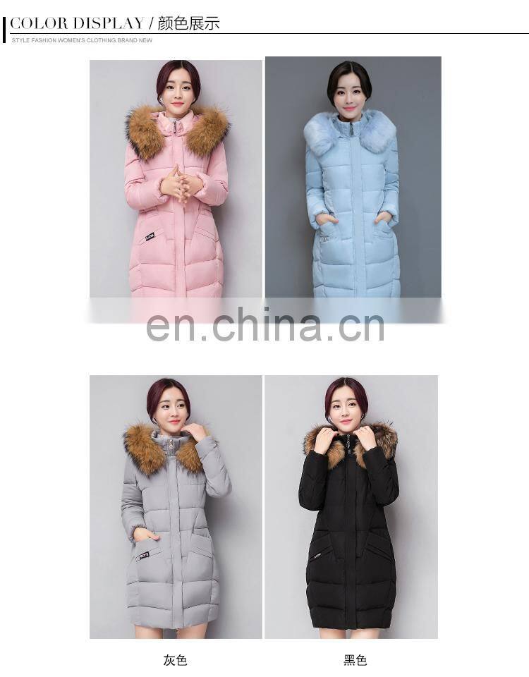 Down jacket cotton clothing women in the long section of thick hair collar collar winter winter casual cotton jacket S1021