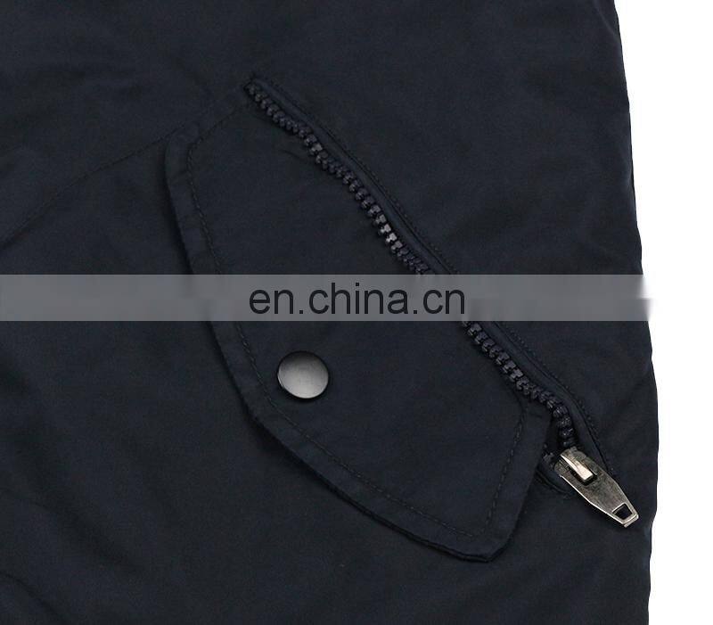 high quality Nylon Plain navy Flight bomber jacket mens