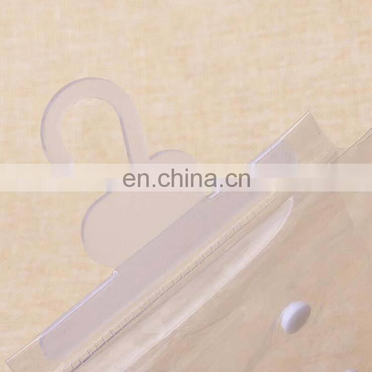 Cheap Price transparent high quality fashion flat bottom plastic pvc bag underwear/sockes/cloth packaging bag with hanger