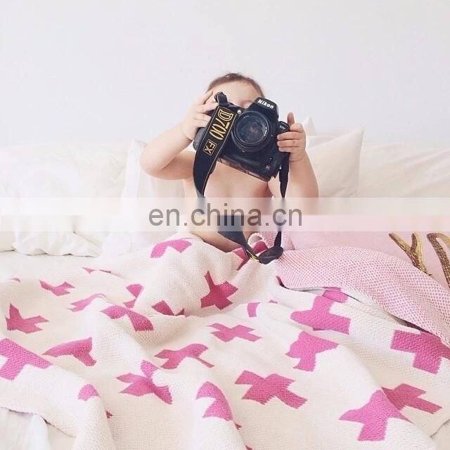 Elinfant Cotton Baby Blanket Soft Knitted Blanket for Kids Breathable Infant Crib Cover