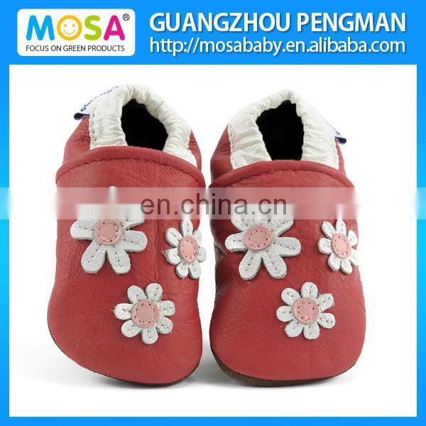 Toddler Girl Soft Sole Genuine Leather White Shoes Cherry Pattern Size 0-4 Years