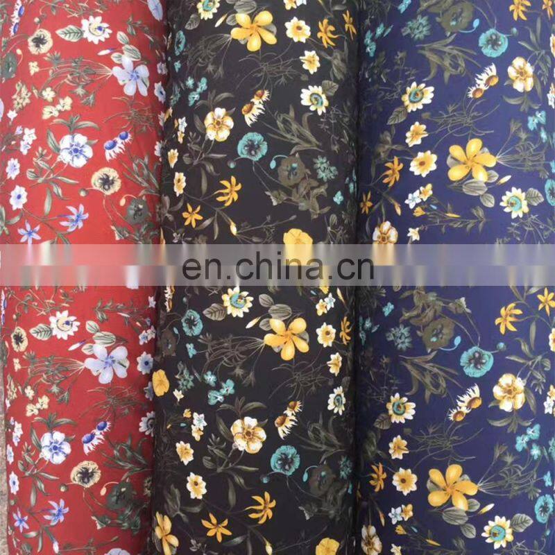 2017 summer new arrival digital printed chiffon fabric polyester stretchfabric