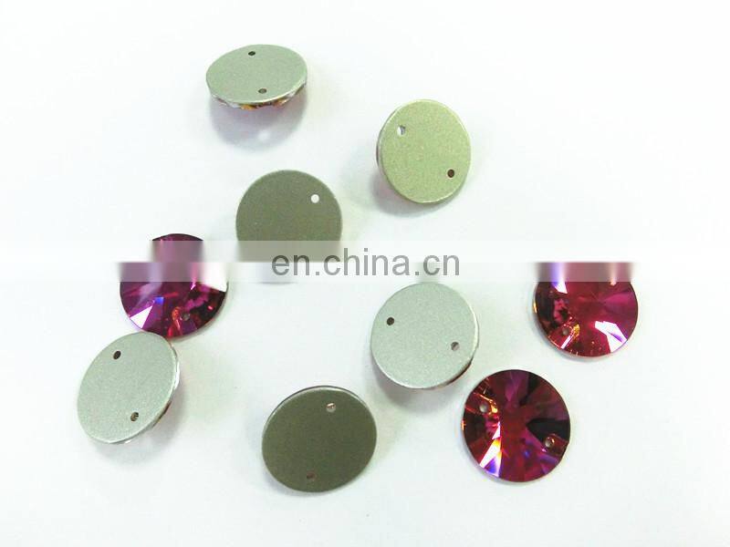 Crystal AB colorful round flatback crystals wholesale for shose making