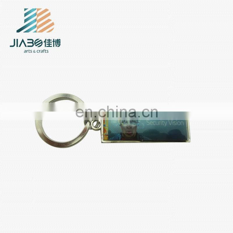 cheap rectangle shape custom keychain print with epoxy