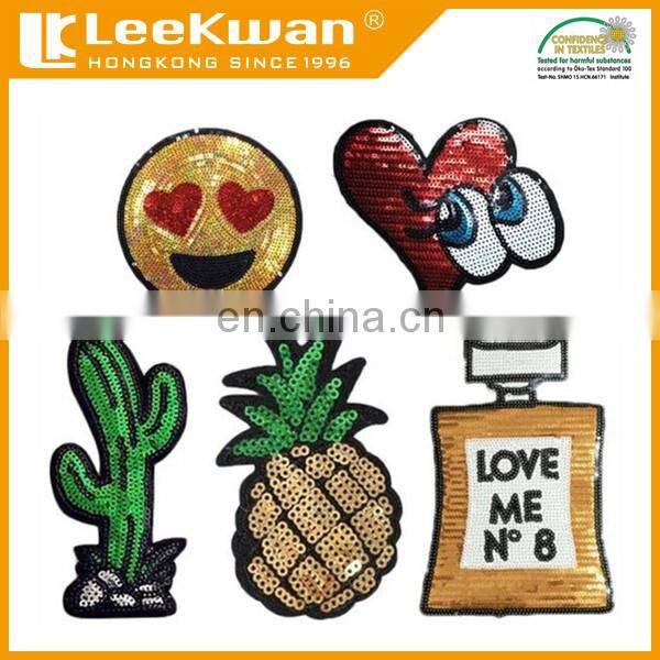 emoji shining cheap various cartoon sequin embroidery design