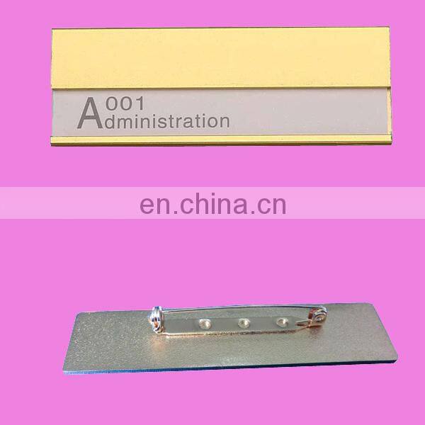 custom metal namebadge with epoxy
