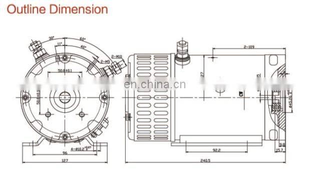 Hydraulic Carbon Brush 3KW 24 volt dc motor