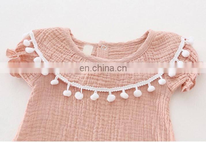 Lovely Whosale Newborn Baby Clothes Summer Linen Baby Clothes Romper