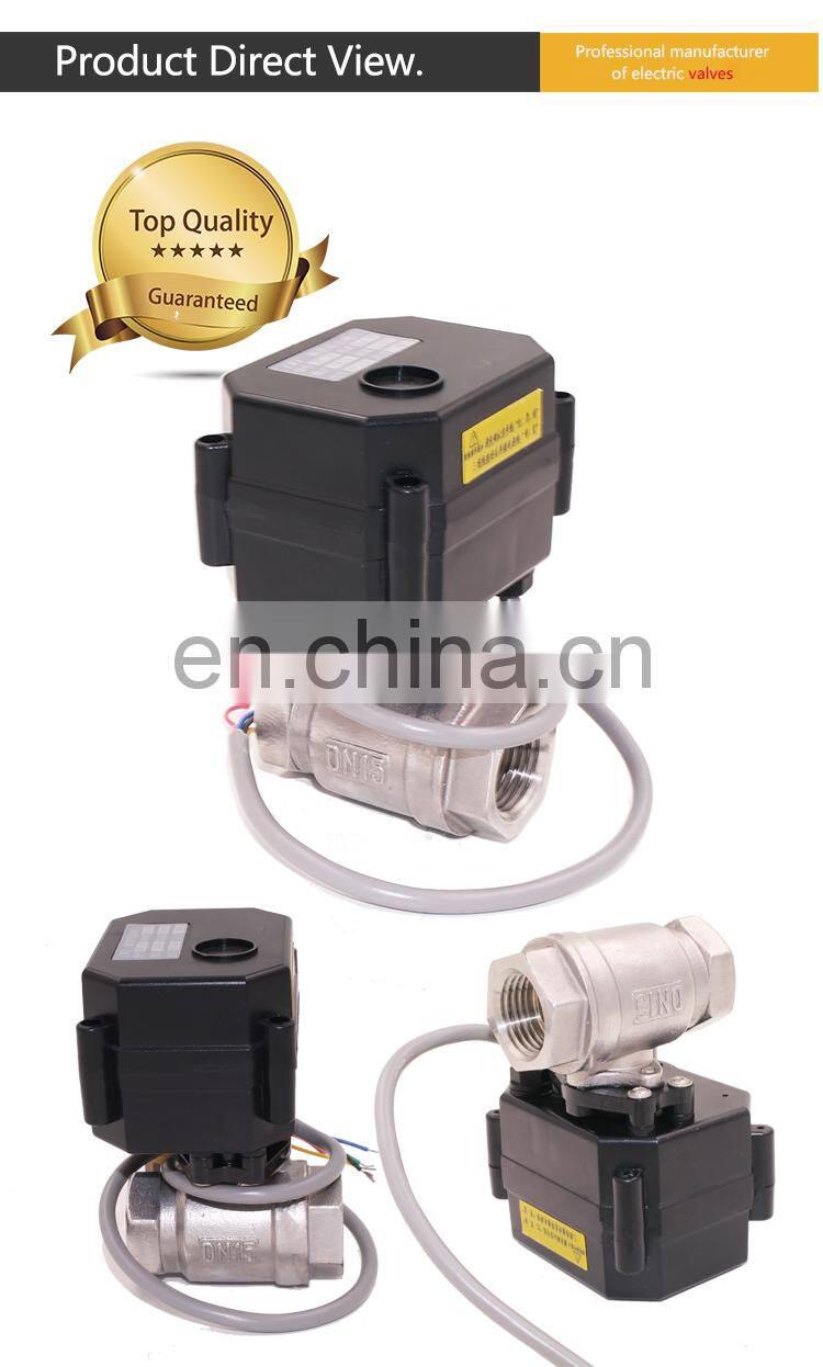 Sep Shipping Free 2 Way Valve DN15-25 AC 220V DC Electric 24V Water Control Valves Motor Drive Flow Control Motorized Ball Valve