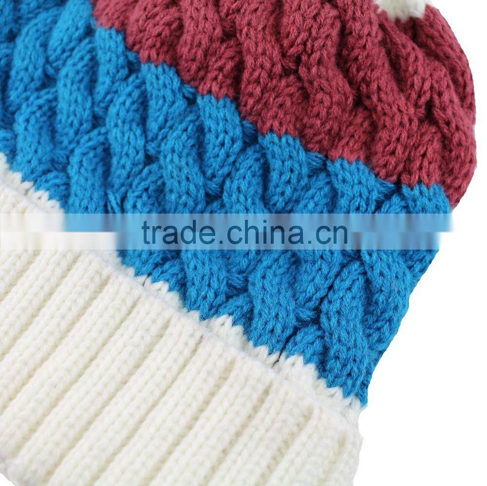 2016 hot sale winter stripe hat knit colorful women hat