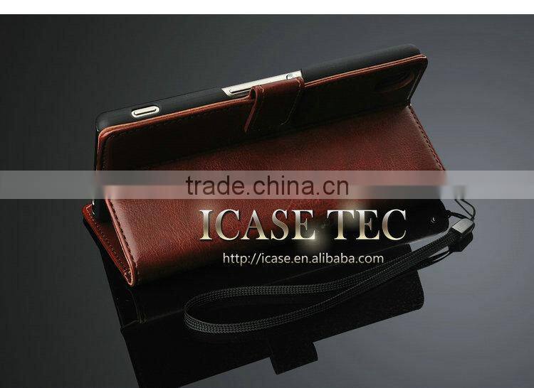 PU Leather Magnetic flip case skin cover For Sony Xperia Z4