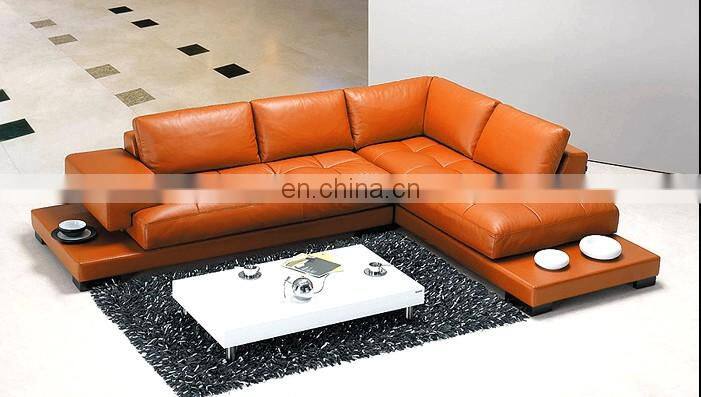 American Multi-functional living room leather sofas Sectional Sofa with LED light