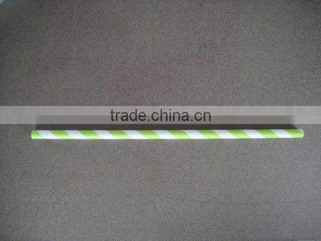 Green& White striped paper straws