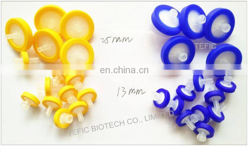 25 mm 0.22um PTFE Hydrophilic Syringe Filter Welded