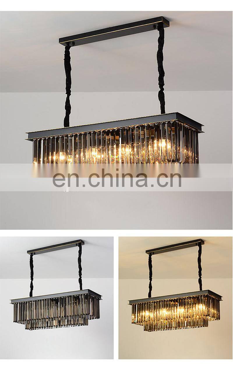 2022 Newest Design big black round luxury asfour pendant lamp restaurant living room classic crystal chandeliers ceiling