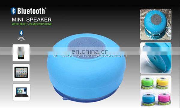 Promotion gift Mushroom suction cup wireless bt waterproof shower speaker bts 06