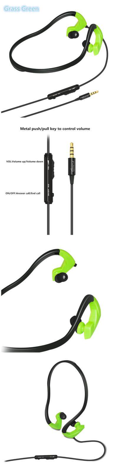 Wired Sweatproof Earhook In Ear Sport Headphones neckband earphone with Microphone for Running Jogging
