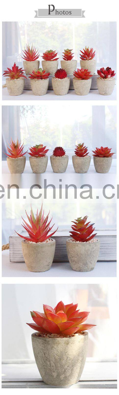New Arrival Artificial Bonsai Plastic Mini Potted Set Custom Flower Pots And Planters Small Artificial Succulents Plants Potted