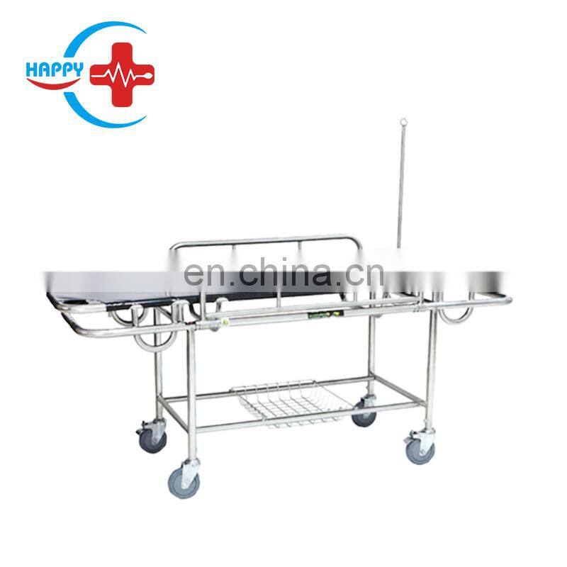 HC-M019 Medical Bed Stainless steel ambulance emergency Stretcher with Four Castors for hospital