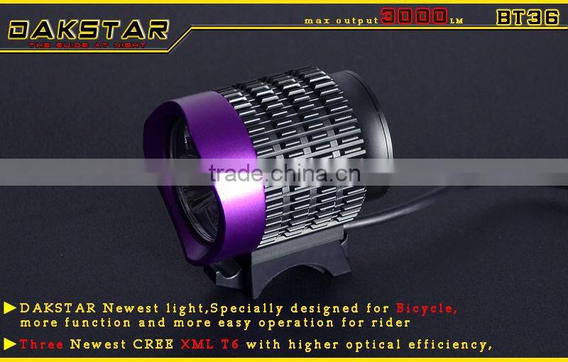 DAKSTAR 2013 Main Product BT36 CREE XML T6 LED High Power Aluminum Rechargeable Light For Bike