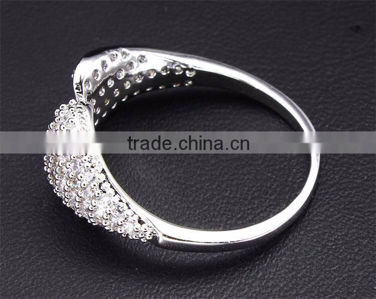 Double Heart Shape Lover Gift 18K Gold and Rhodium Plated Marriage Proposal Ring