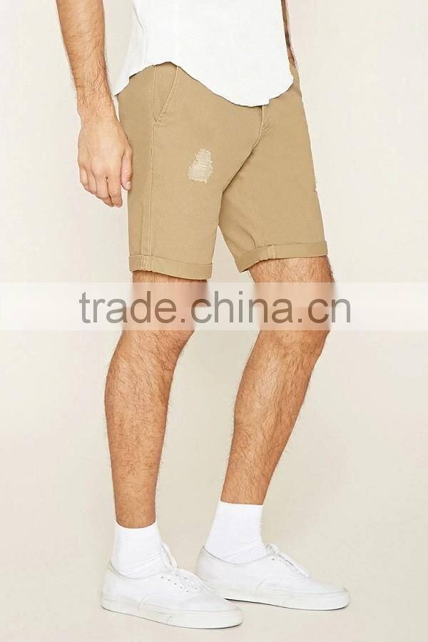 High quality men khaki chino shorts fitness shorts