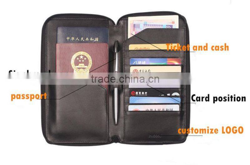 Custom passport organizer/ leather travel wallet