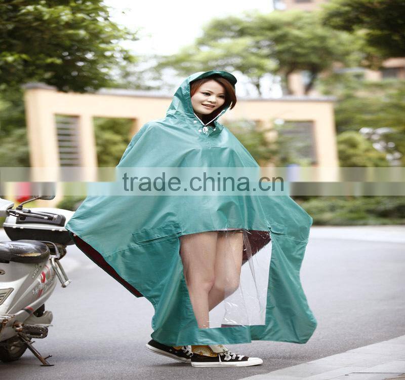 Durable oxford fabric material long hooded raincoat for men