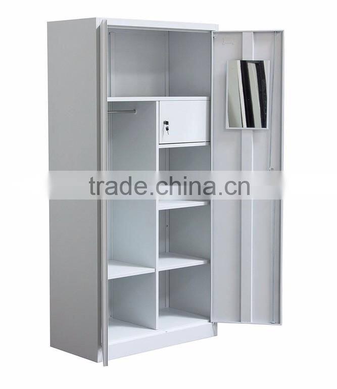 WLS Indian alimirah style metal double door wardrobe design