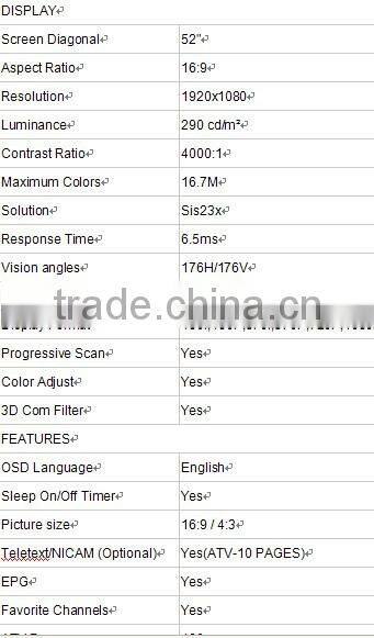 48'FLAT 'SCREEN LED TV 52INCH COMMERCIAL LED TV TELEVISION