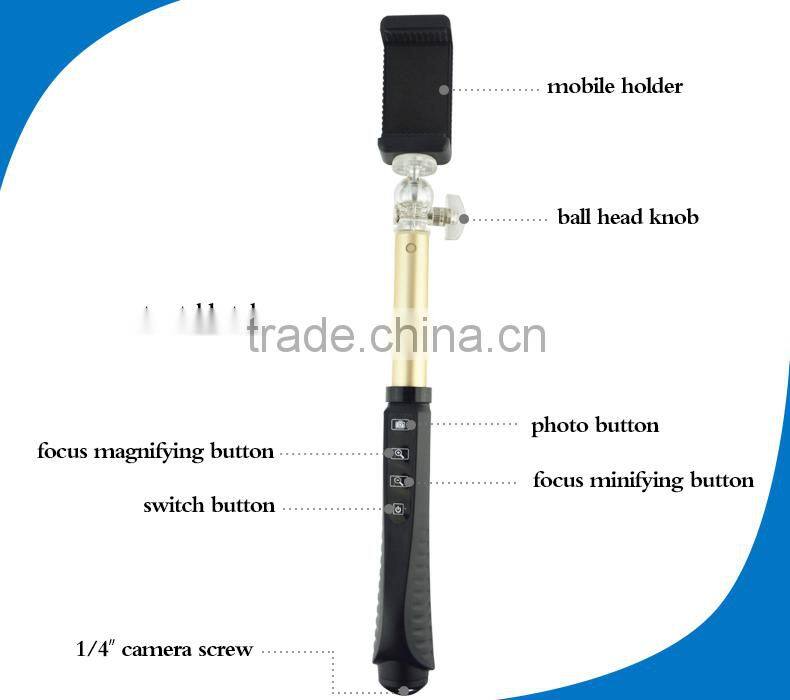 Factory supply cheapest wireless monopod mini wholesale bluetooth selfie stick for smartphone