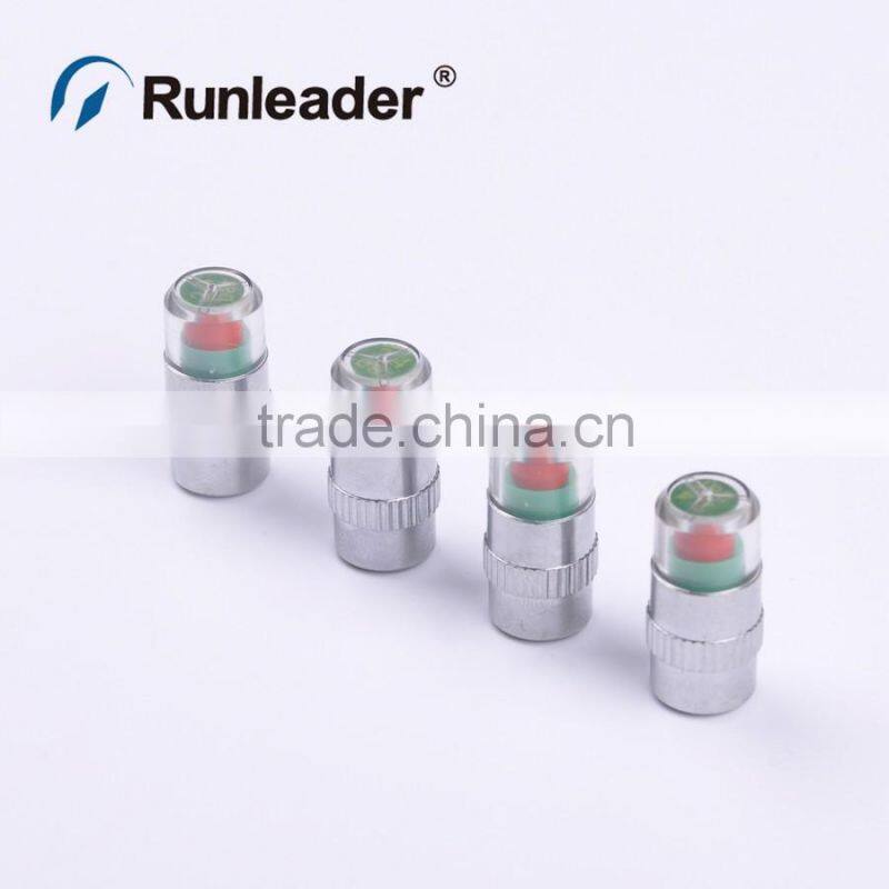 4x Car Safety Warning Air Pressure Tire Monitor Valve Stem Cap 2.4Bar New