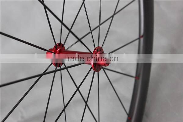 Red hubs dor road bike wheels carbon bike wheels UD-matt clincher wheels W56C