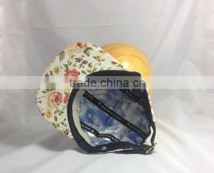 Fashion disty floral print strapback cap hats