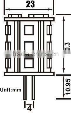 CE RoHS 360 degree 2.5W 300lm Barrel type G4 LED light