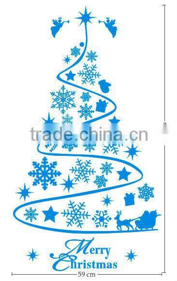 Black vinyl christmas wall decals for window decoration