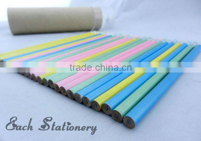24pcs 7"HB recycled multi color pencil in tube box