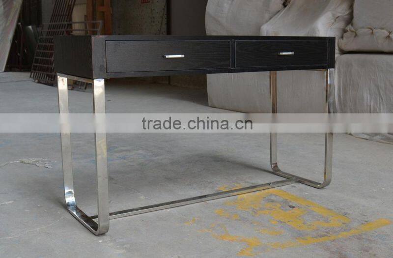 Modern simple design hotel furniture wooden table with metal feet for sale XYN1282