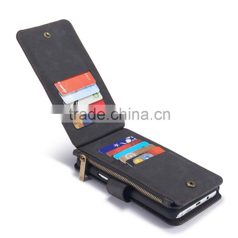 Caseme PU leather case with zipper wallet bag for Samsung NOTE5 multiple card slot stand flip case for NOTE5