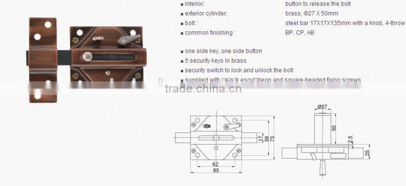 double deadbolt security door lock
