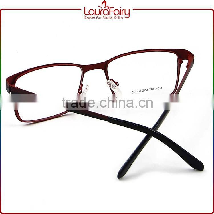 Laura Fairy Teenager Fashion Two Tone Colors Optical Frames With Metal Decorations