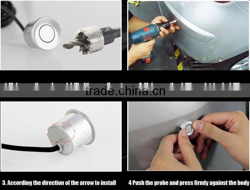 rear view mirror parking sensor with 4.3 inch bibi alarm human voice parking senosr